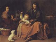 Bartolome Esteban Murillo The Holy Family with a Little bird oil on canvas